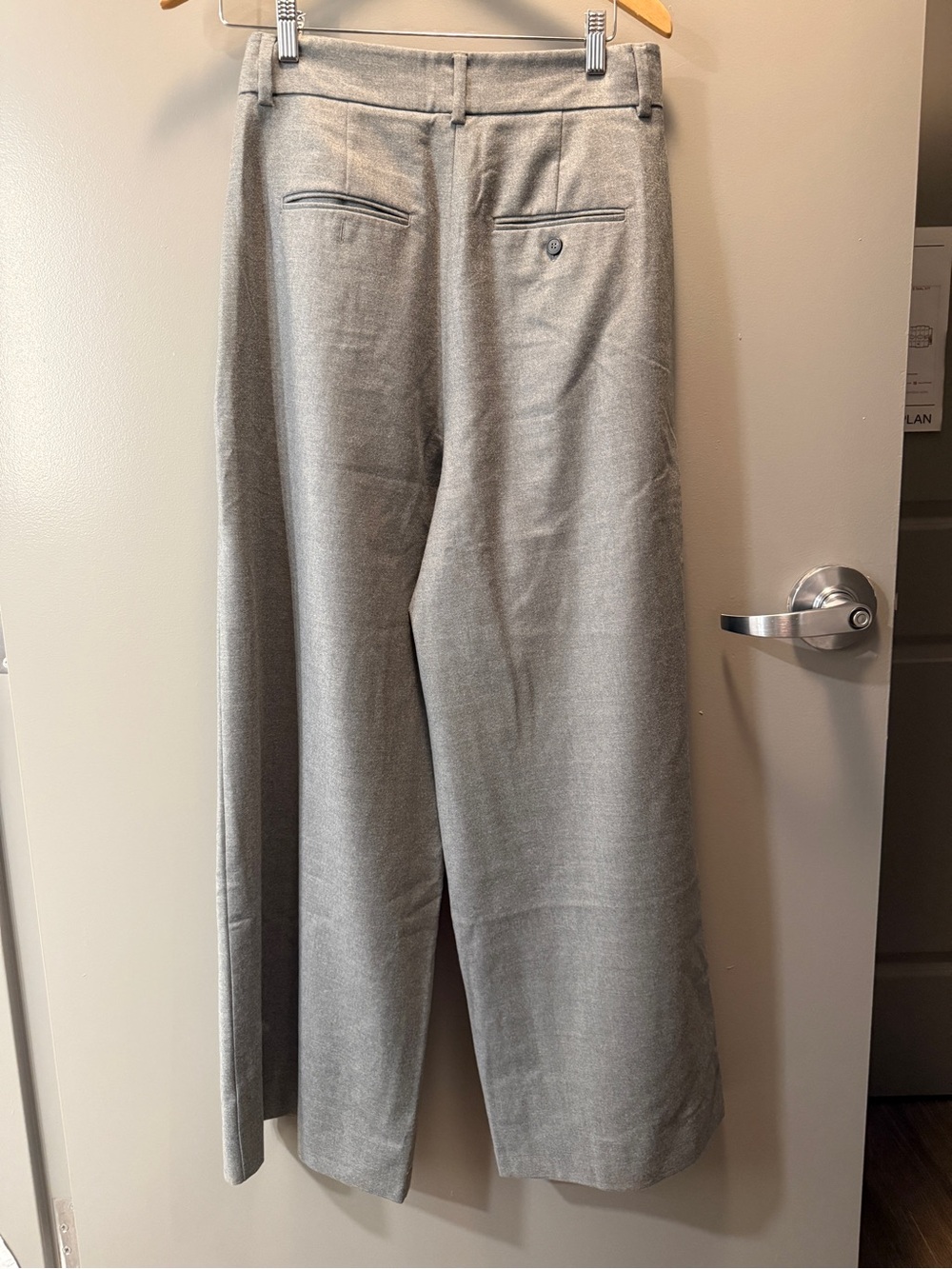 Weekend Max Mara Grey Virgin Wool Pleated Wide Leg Trousers US 8 - Picture 11 of 12